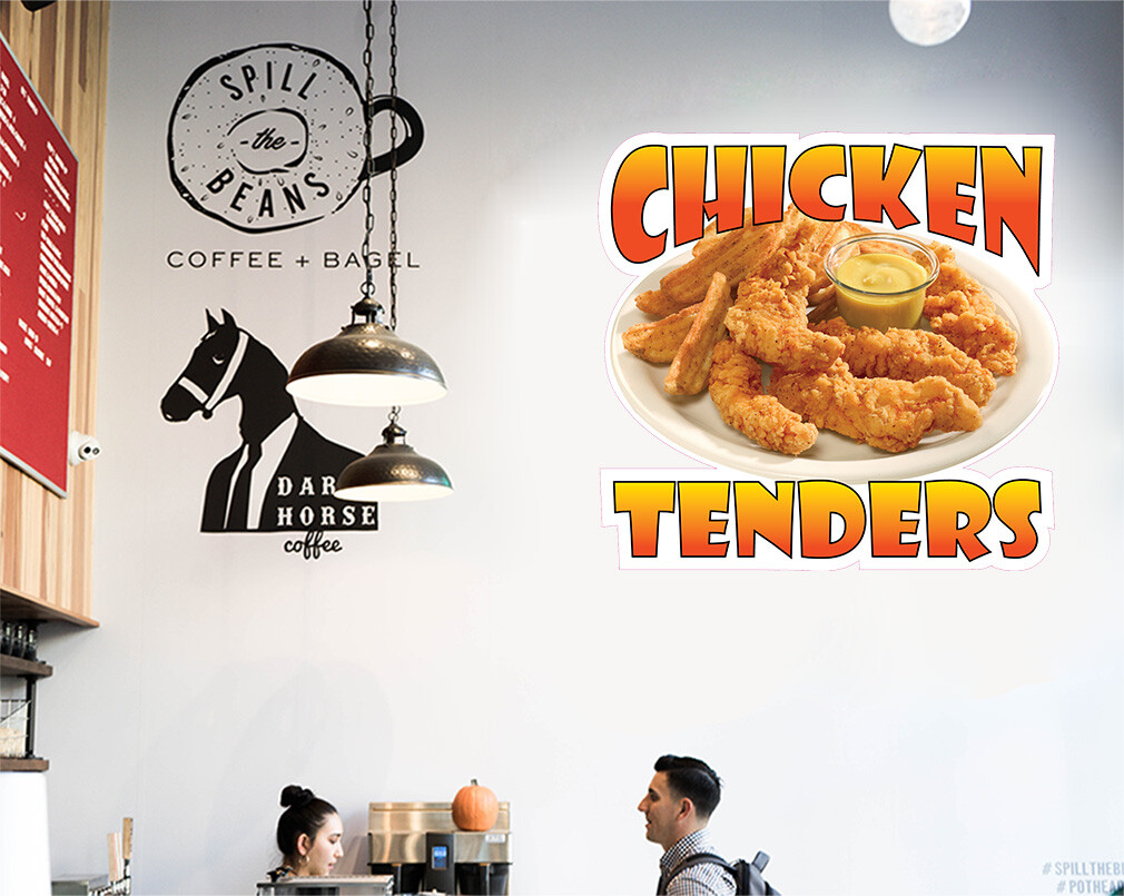 Food Truck Decals Chicken Tenders Style A Concession Concession Sign Brown