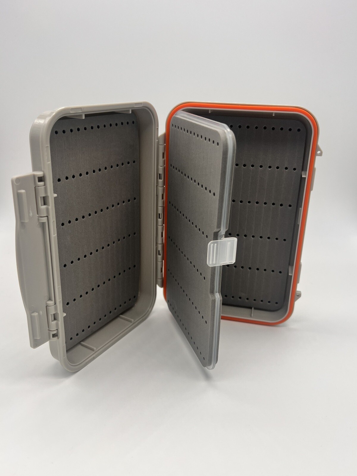 Large Waterproof Fly Box Swing Leaf Slot Foam holds Hundreds flies 5.75x 4x 1.7