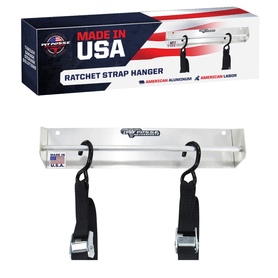 Pit Posse USA Made Garage Trailer Tie-Down Hanger Organizer NHRA Aluminum
