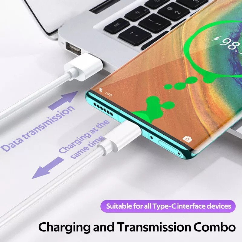 Universal USB Type-C Fast Charging Cable for Samsung Galaxy /Android Phone White