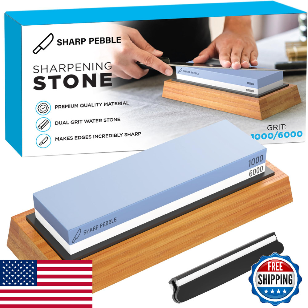 Sharp Pebble Premium 1000/6000 Grit Whetstone Knife Sharpening System Stone Kit