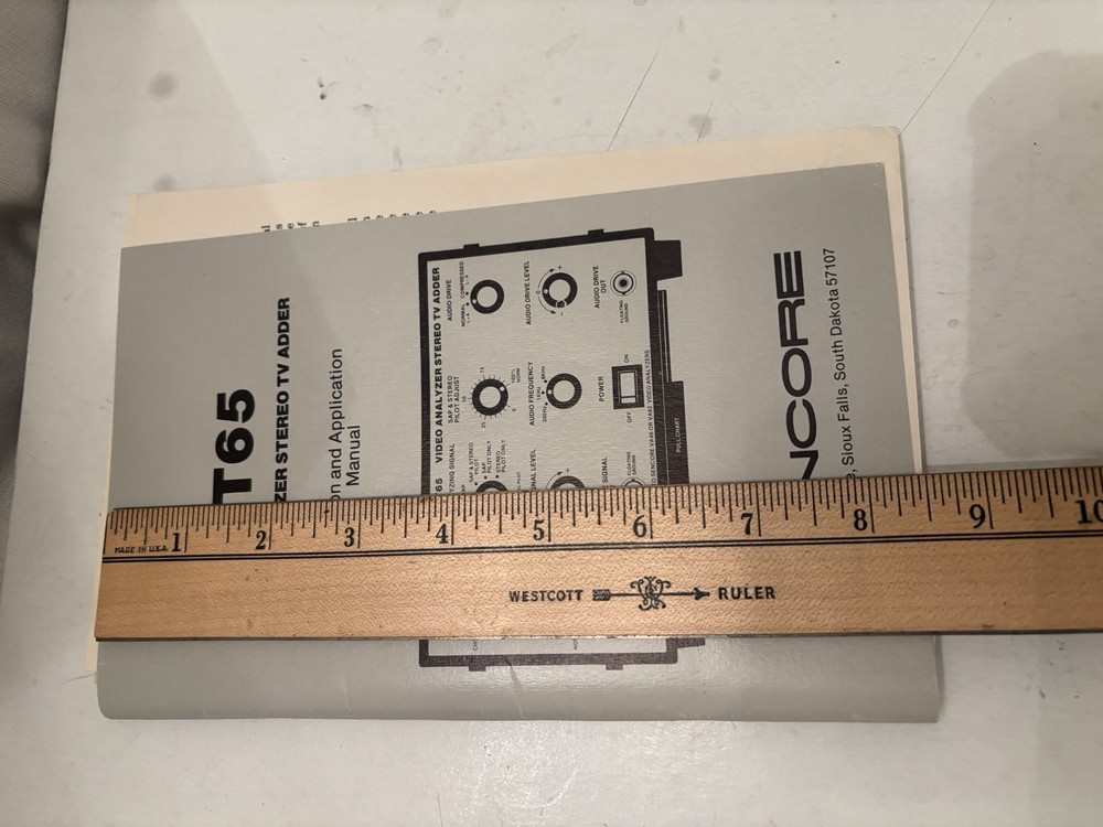 Sencore ST65 Video analyzer stereo TV adder - OPERATION & APPLICATION MANUAL