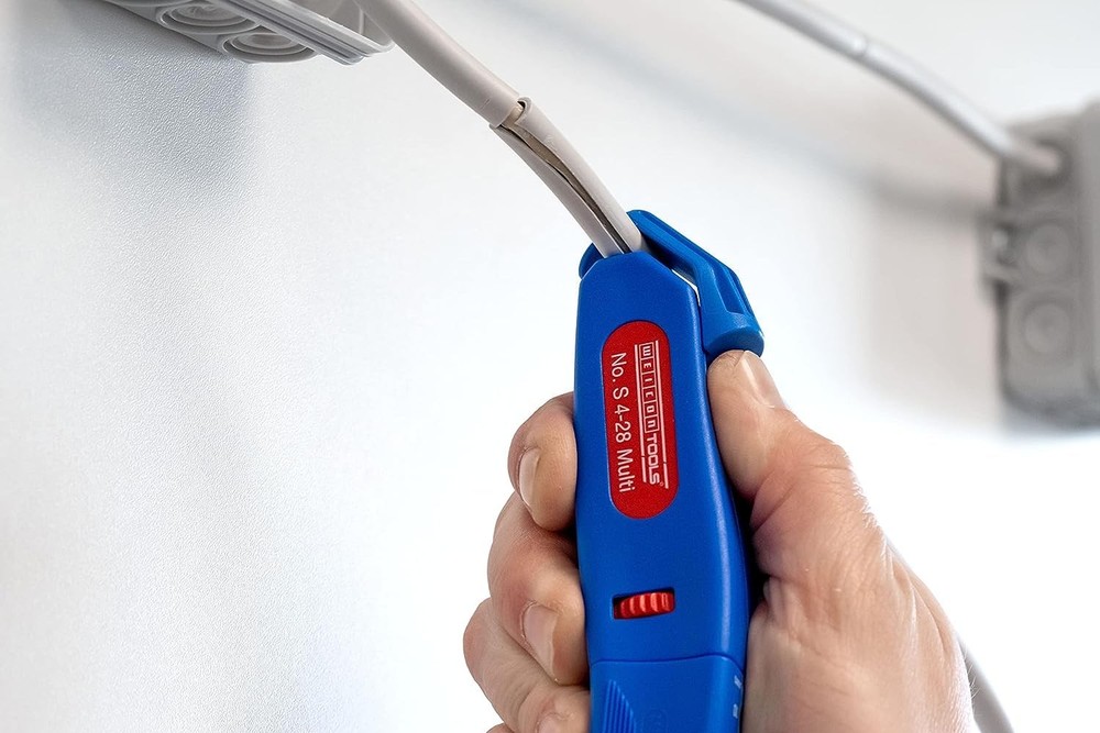 WEICON Cable Stripper No. S 4-28 Multi | Integrated one size, Blue/Red