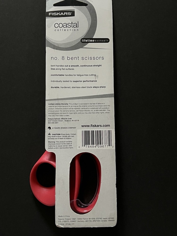 Fiskars Coastal Collection Scissors No. 8 Bent Scissors