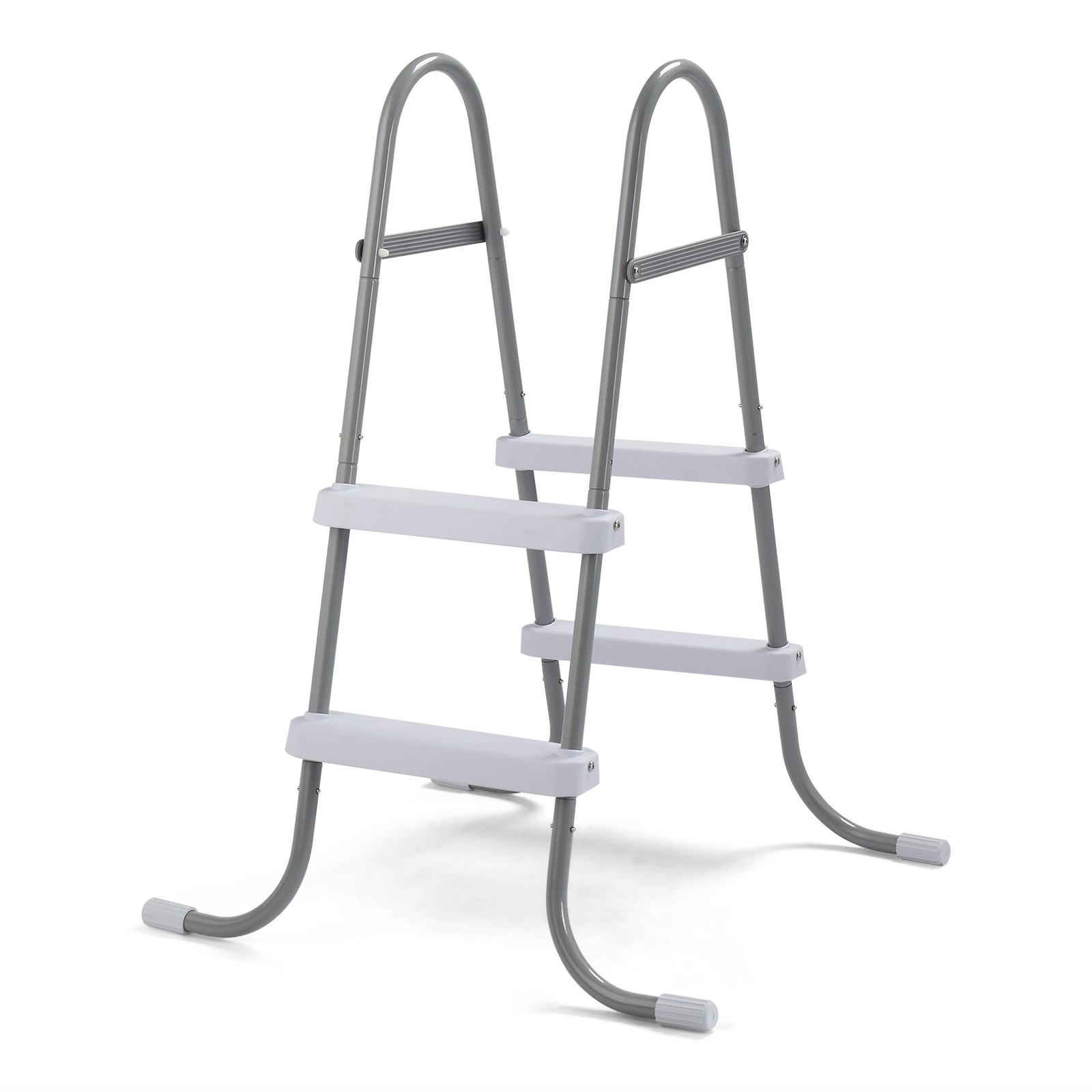 2 Steps 33in Pool Ladder Iron Grey Frame + White Steps
