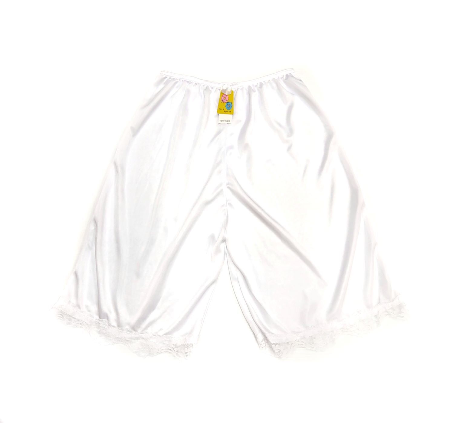 3 Pack Lady Lace Trim Satin Nylon Classic Half Slip Shorts Bloomer Pettipants