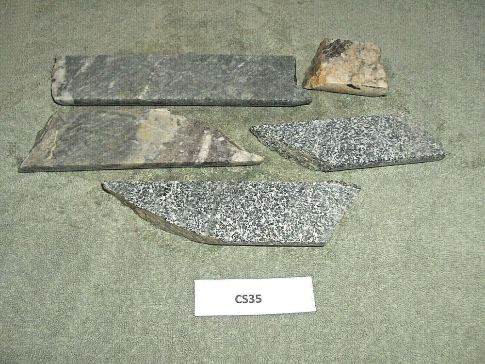 Split Core Samples From Alaska Gold Mine 6 Pieces CS35