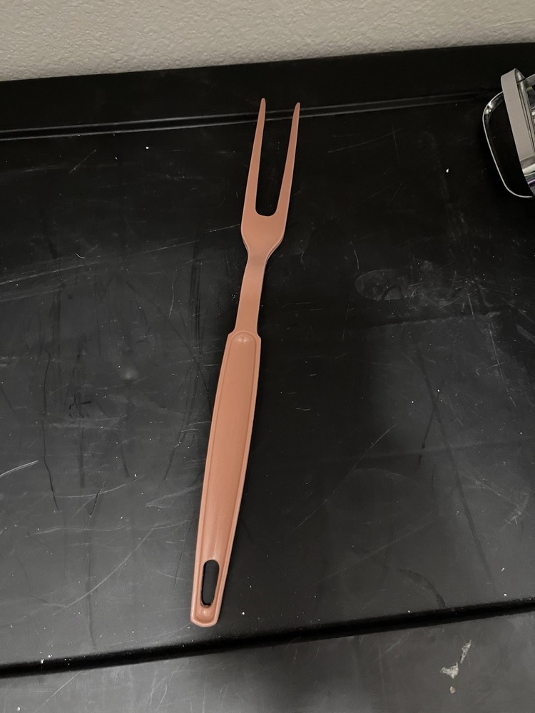 EKCO Pink Plastic Serving Fork Dishwasher Safe Solid Handle Single Piece