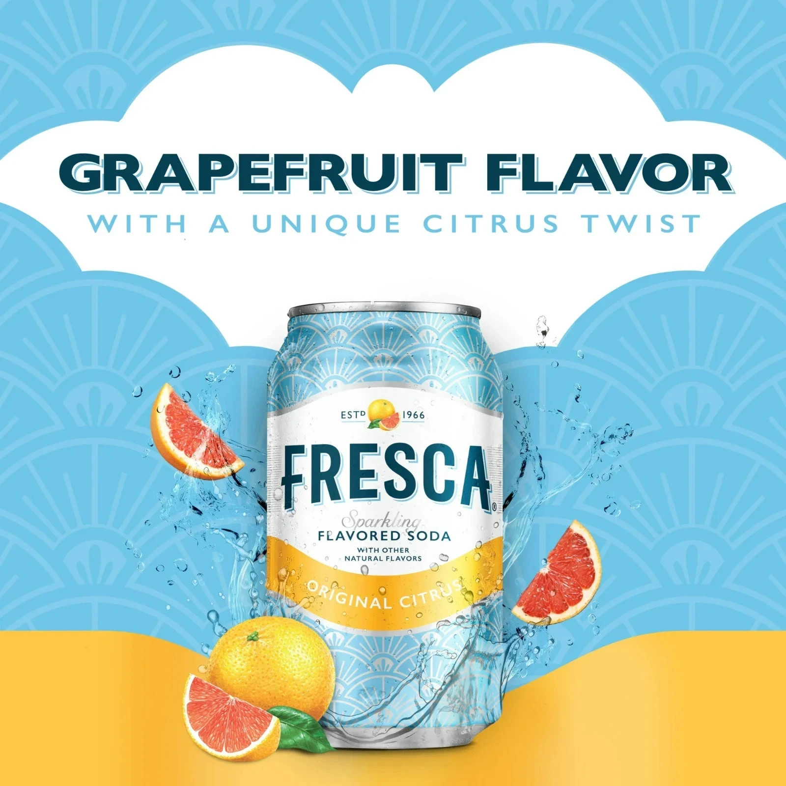 Fresca Grapefruit Citrus Soda Pop, 12 fl oz, 12 Pack Cans
