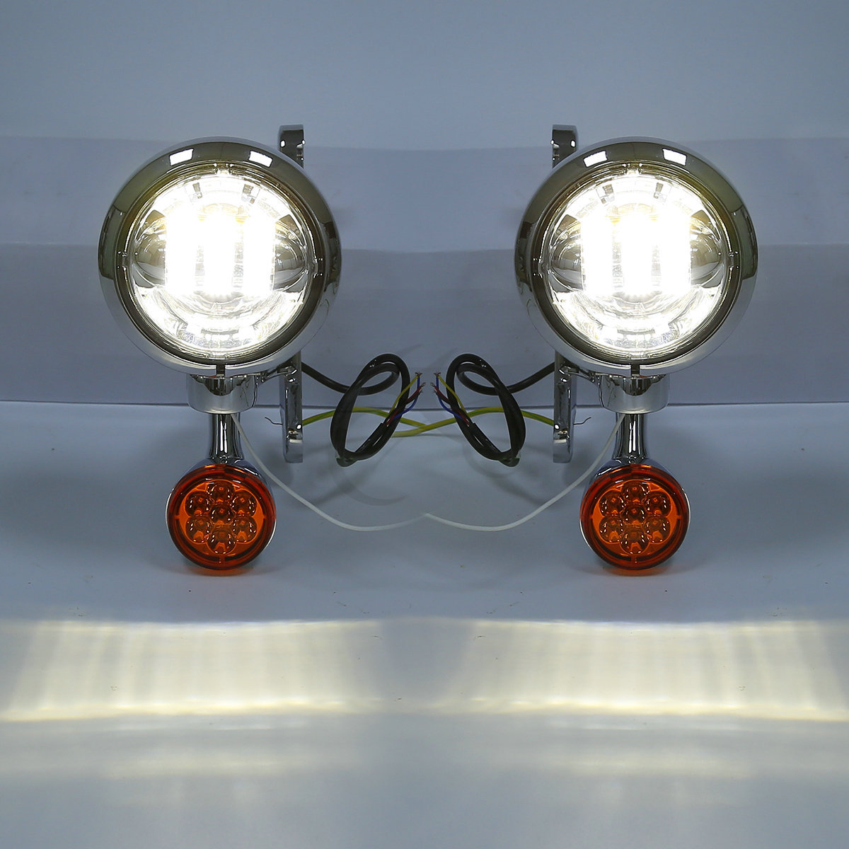 Turn Signal LED Spot Fog Light Bracket Fit For Harley Touring Road King 94-23 US