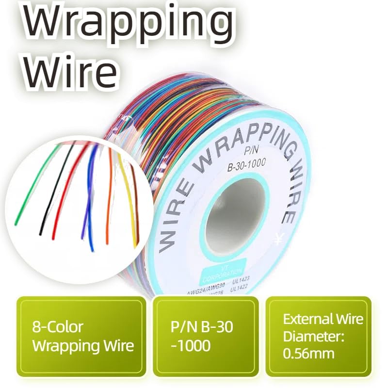 8-Color Electronic Wire - 30 AWG Single Core, 250M Tinned Copper Multicolor