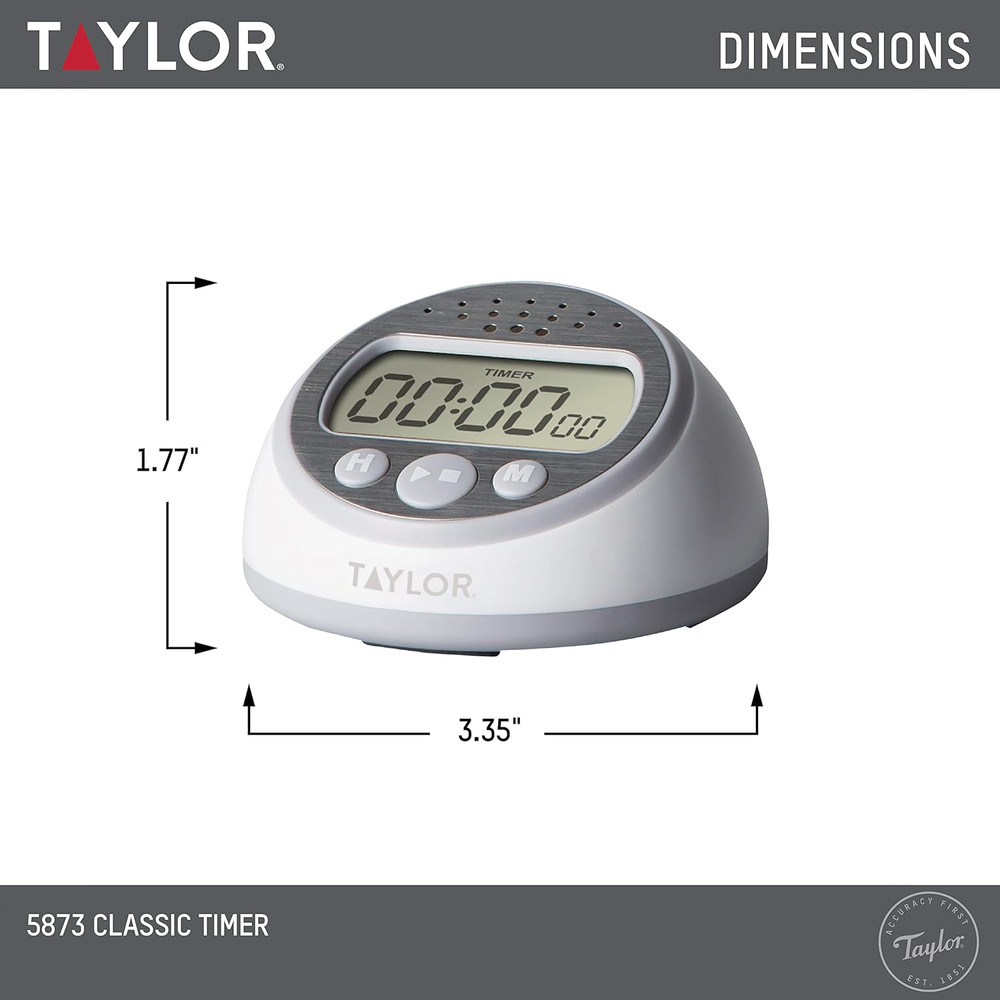 Taylor Digital Timer Counts up and down for School, Learning, Projects, and Kitc