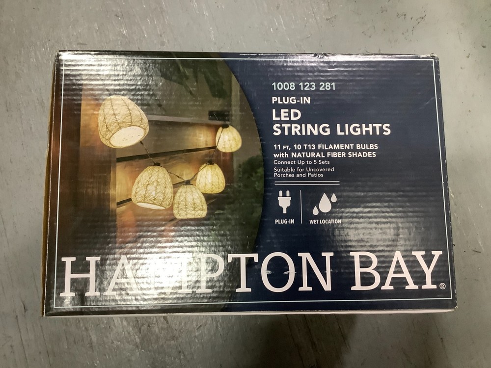 Hampton Bay 11 ft. Plug-In Mini Bulb LED Natural Fiber String Light 10