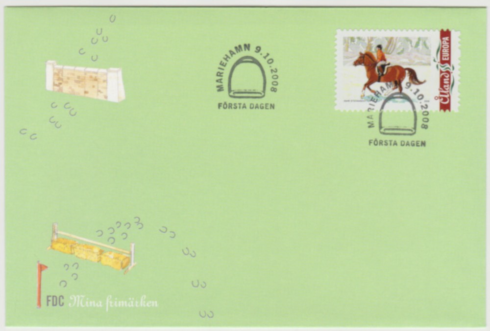 Aland FDC 2008 Horse Riding, Mint