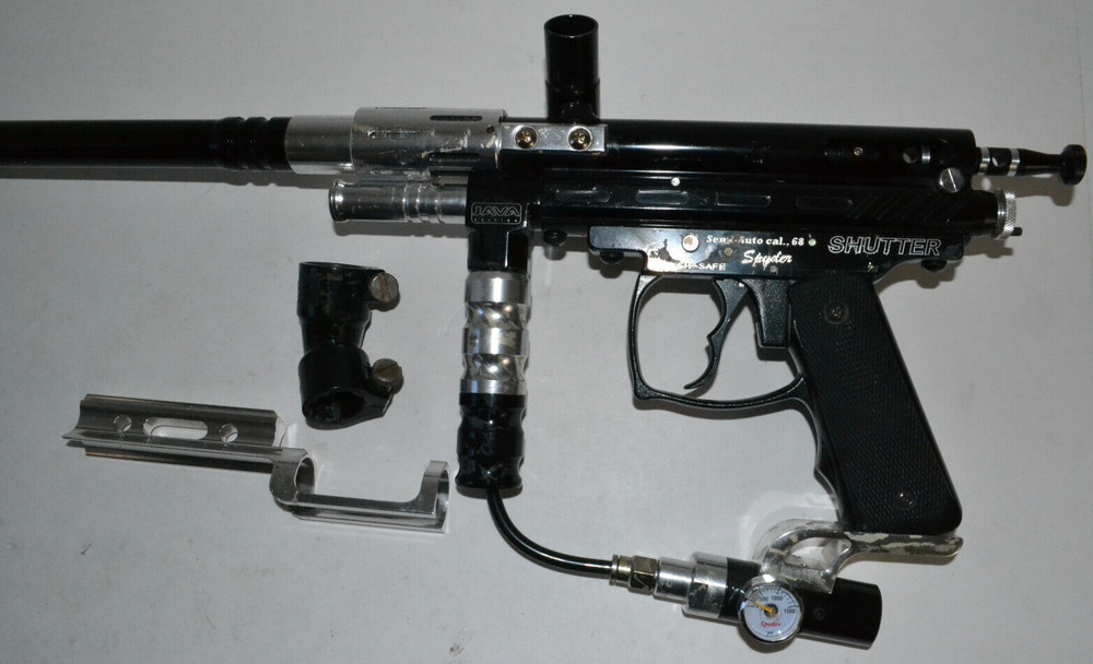 Spyder Shutter Java Edition Paint Ball Marker Gun Bundle Tested Works