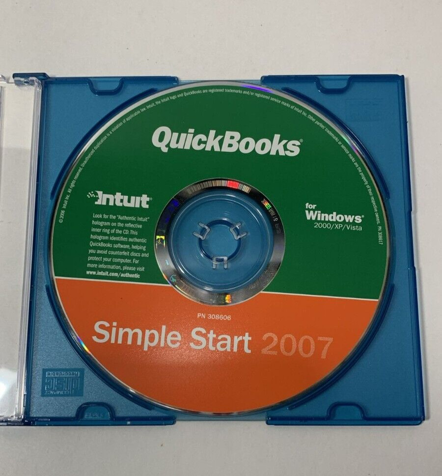 QuickBooks Simple Start 2007 Essentials Edition Financial Windows Disc Only
