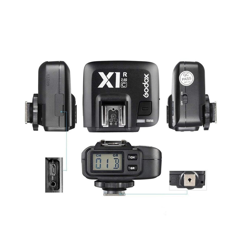 GODOX X1R-C E-TTL 1/8000s Wireless Remote Flash Receiver Shutter Release Comp...