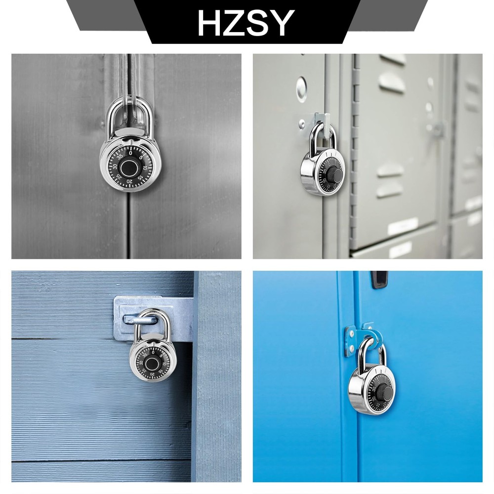 HZSY Combination Padlock 12 Pack, Fixed Dial Combination Padlock with Differe...