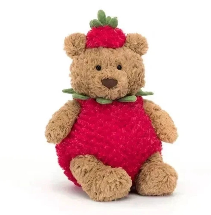 NWT Jellycat Bartholomew Bear Strawberry Doll Toy Soft Cuddly Toy With dust bag
