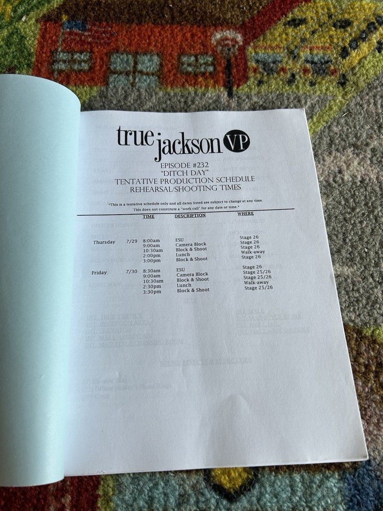 True Jackson Vp S2 Ep 34 Nickelodeon 2010 Original Script Shooting Draft