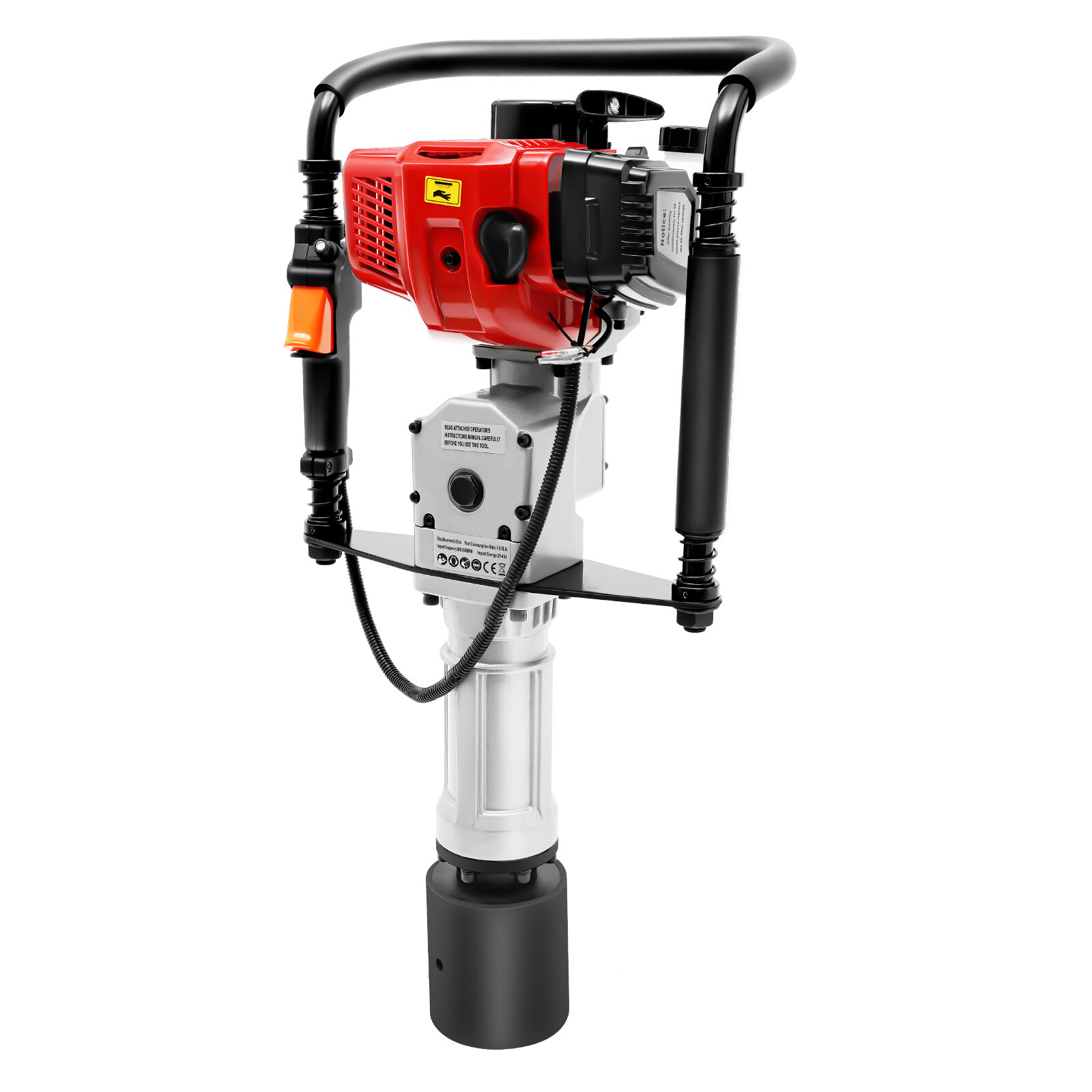 52CC 2.3HP Gas Powered T Post Driver Fence Pile Driver Hammer Tool Kit w/3 Heads