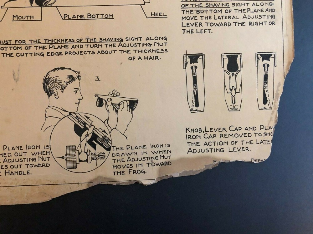 Vintage 1928 Stanley Tools Double Sided Pressboard Instructional Chart (14 / 14)