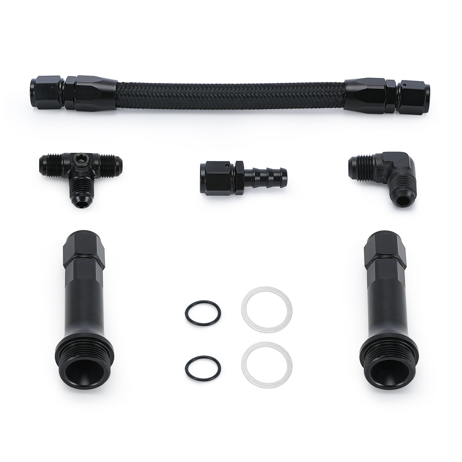 For Holley Carburetor Fuel Line 4150 Based Quickfuel AED Dual Feed Braided Black