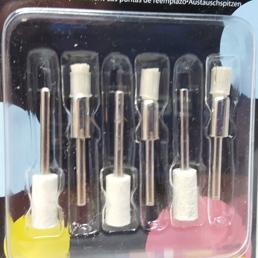 2 Packs Zision CHIZZEL-IT Engraving Embossing Buffing Brushing Replacement Tips