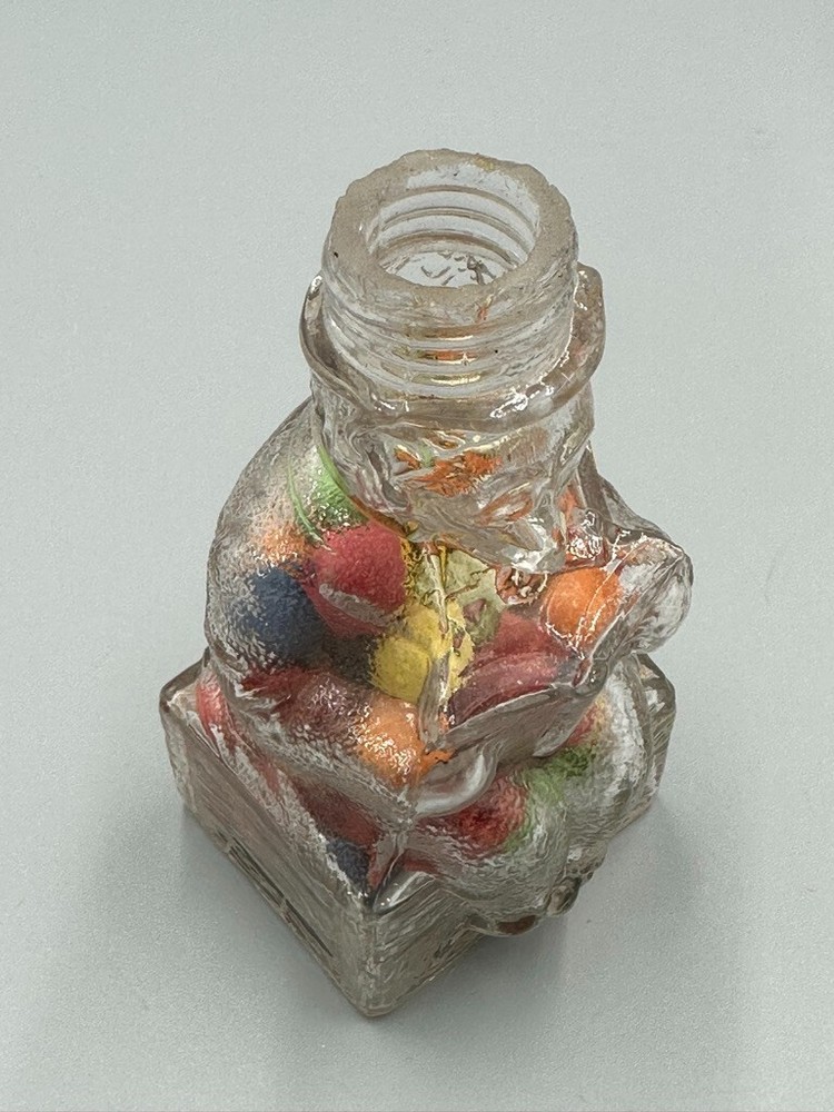 c 1910 Learned Reading FOX BOTTLE or BEAR Glass CANDY CONTAINER Antique E&A 470