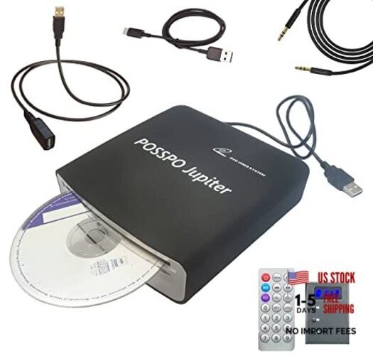 USB CD Player for Car Auto, Portable External CD DVD Player, USB Plug & Jupiter