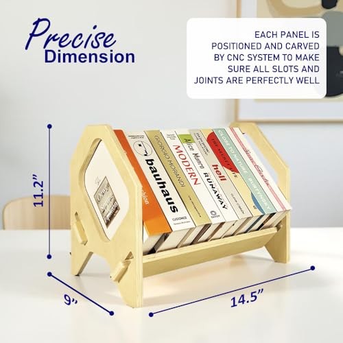Desktop Bookshelf, Stackable Book Organizer with Handle, Storage Small Size