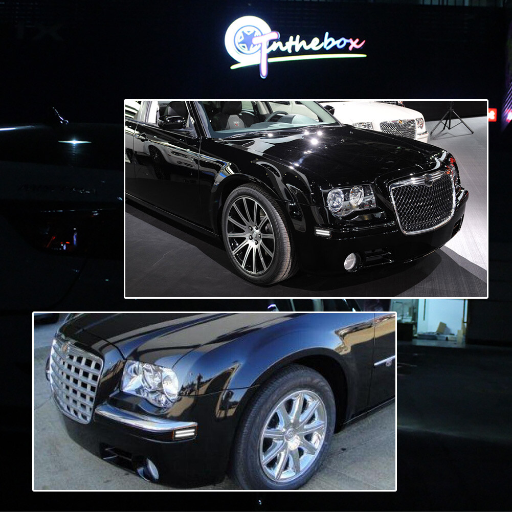 2X SMOKE LENS WHITE LED FRONT SIDE MARKER LIGHTS for 2005-2010 CHRYSLER 300 300C