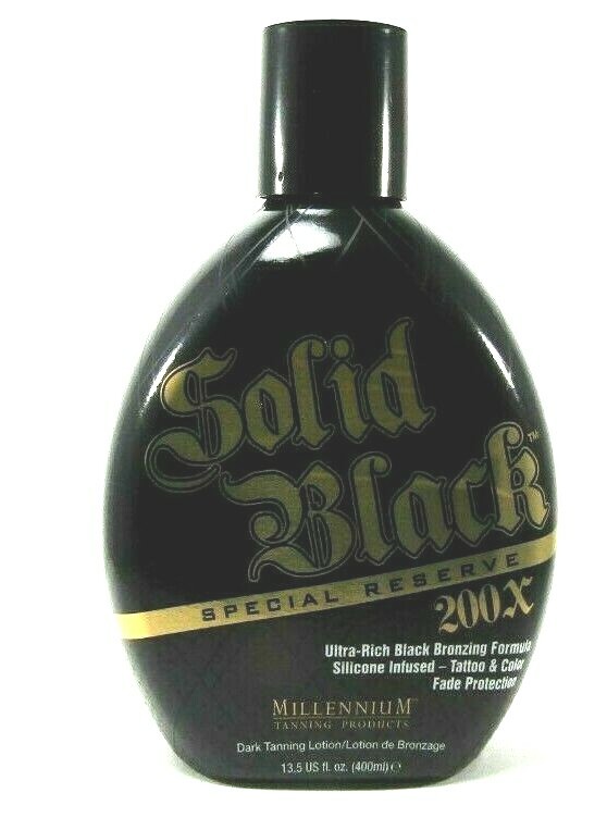 NEW Millennium SOLID BLACK SPECIAL RESERVE 200X TANNING BED LOTION 13.5 OZ