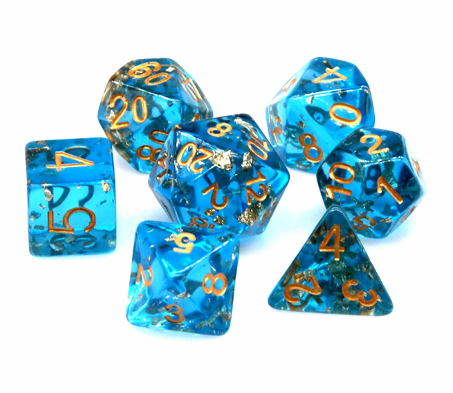 Sunken Treasure 7 Dice Set Poly RPG DnD Dungeons Dragons AD&D Pathfinder d20