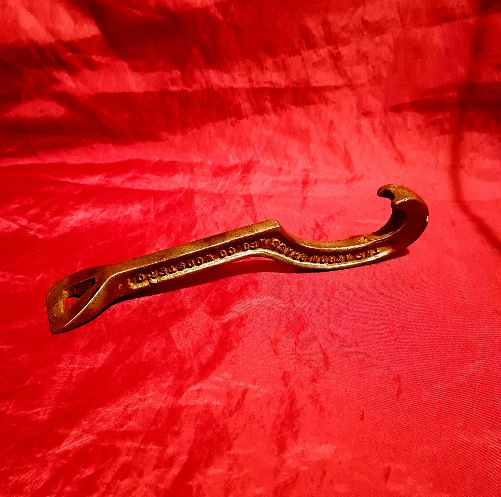 Antique Akron Brass Co Hydrant Wrench No. 10 Wooster Ohio Pat. -Feb 24 1925 Rare