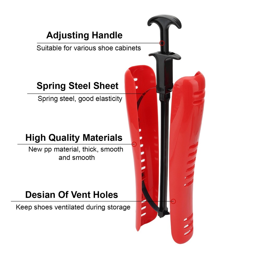 2x Boot Shoe Tree Shaper 12 Inch Adjustable Stand with Handle Keep Boots Upright