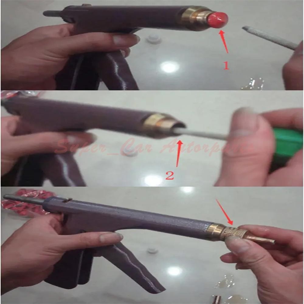 Tire Plugger Tubeless Tire Wheel Repair Gun Kit Mushroom Plug Probe Nozzle USA