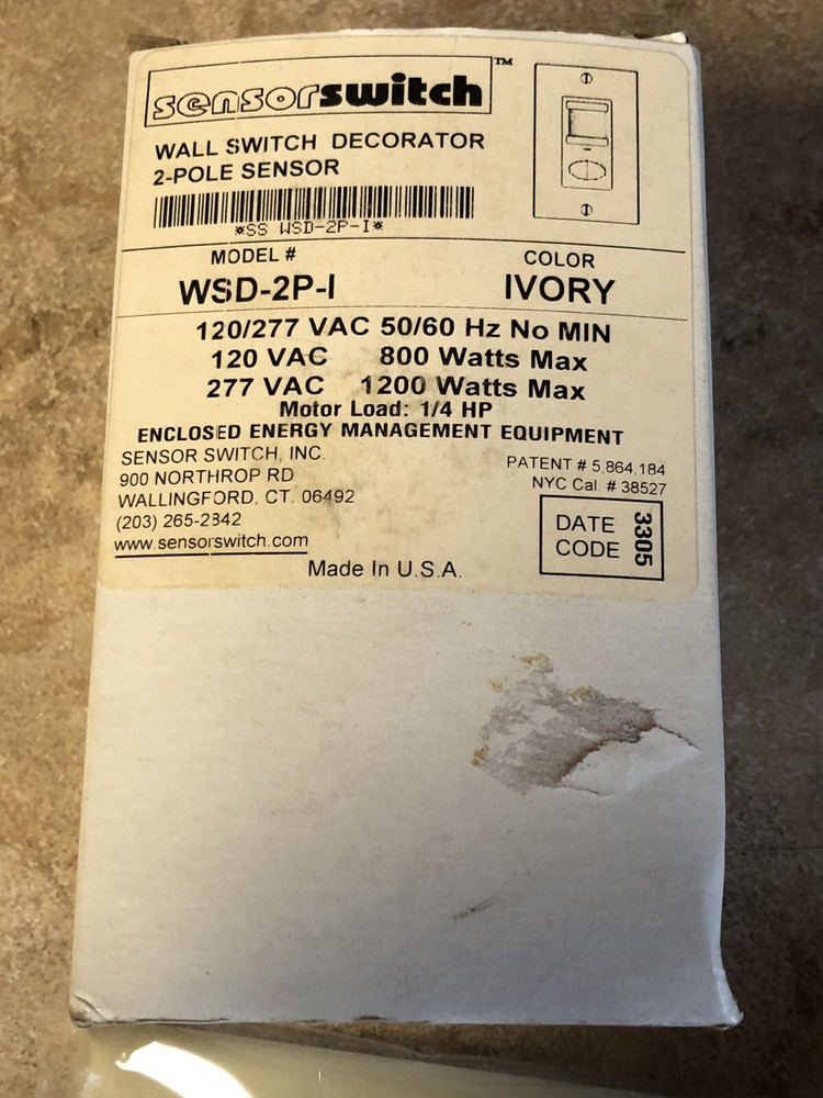 New Sensor Switch WSD 2P IV Wall Switch Decorator Sensor Ivory WSD-2P-I