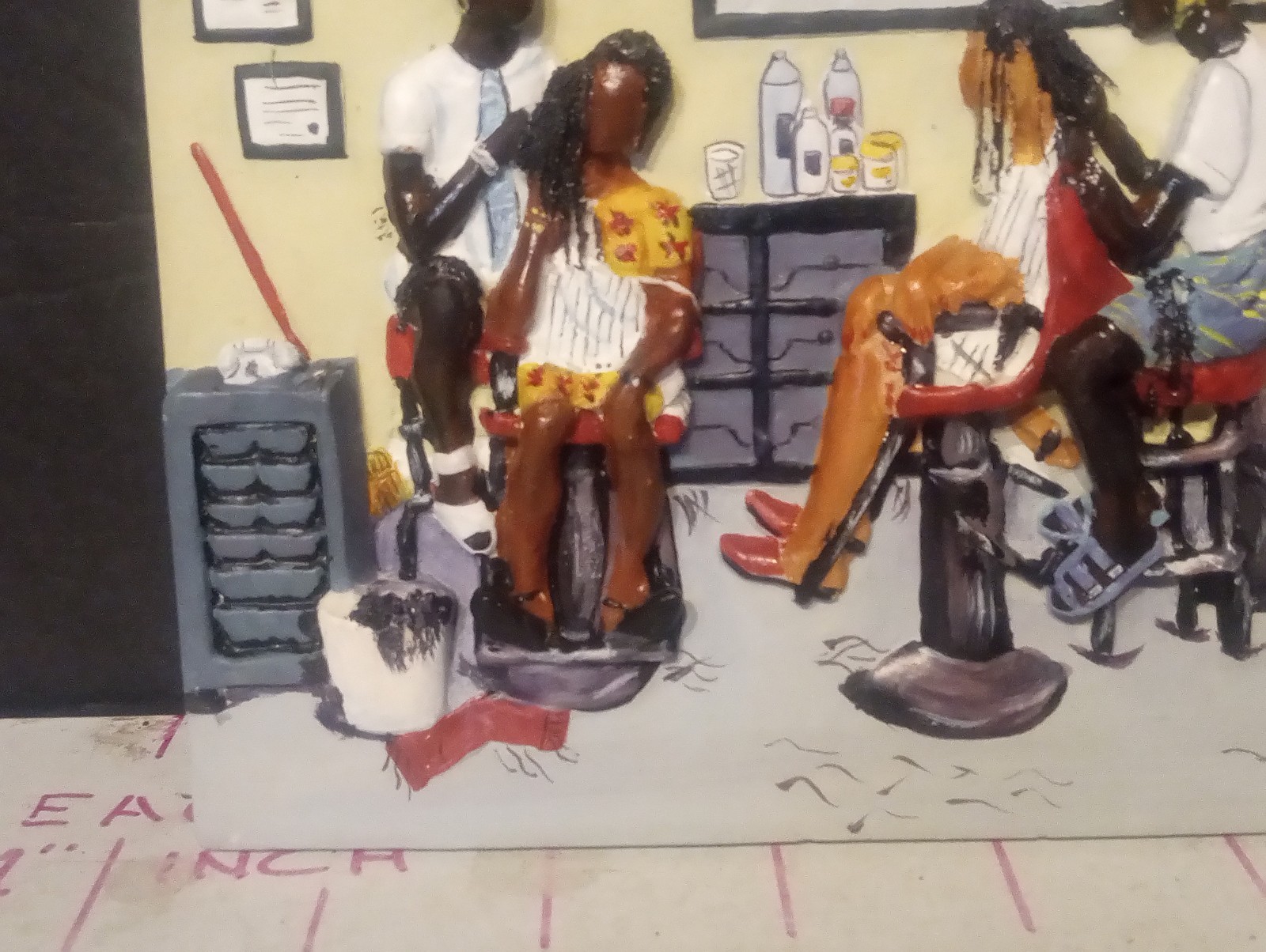 (3) Vintage Annie Lee CORN BREAD HOLY GHOST HAIR EXTESIONS CERAMIC WALL PLAQUES