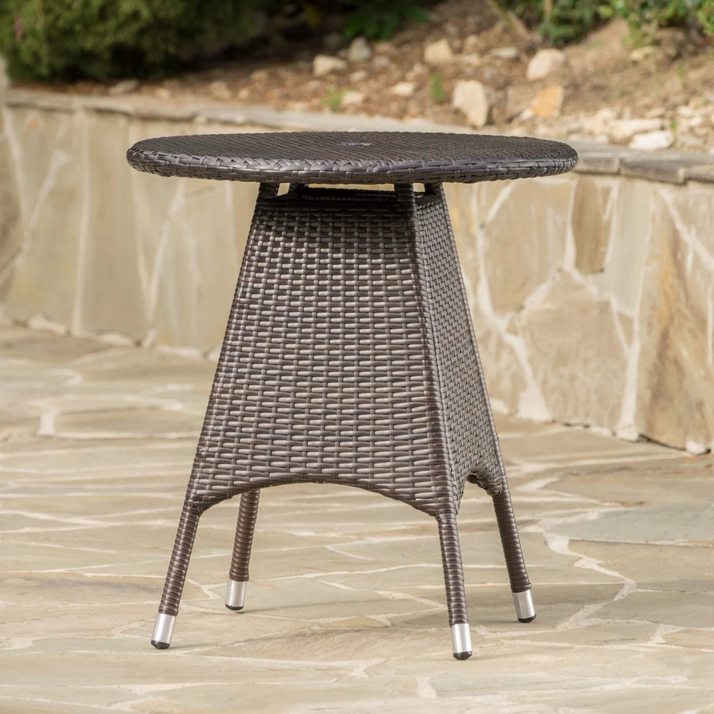 Round Wicker Outdoor Bistro Table
