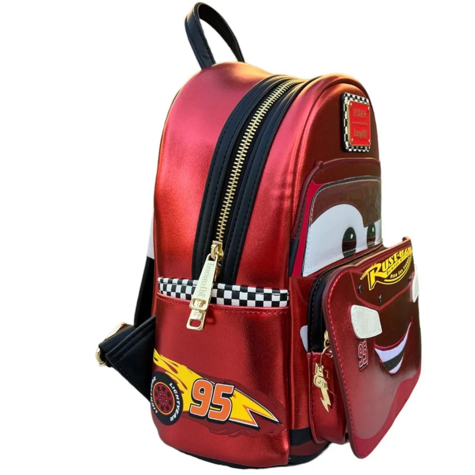 PIXAR CARS METALLIC LIGHTNING MCQUEEN COSPLAY MINI BACKPACK NWT