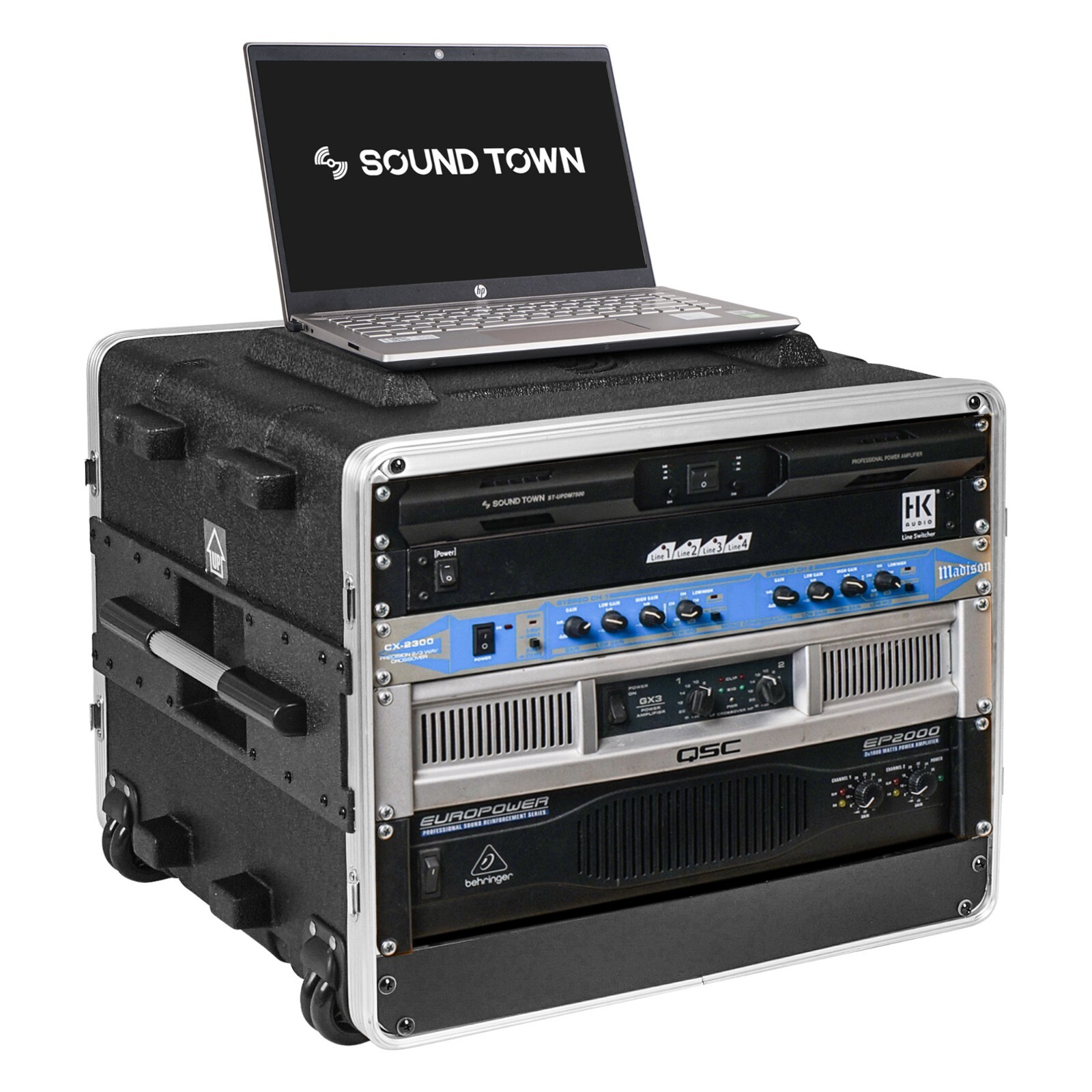 Sound Town Lightweight 7U PA DJ Rack/Road Case  ABS,19” Depth (STRC-A8UT)