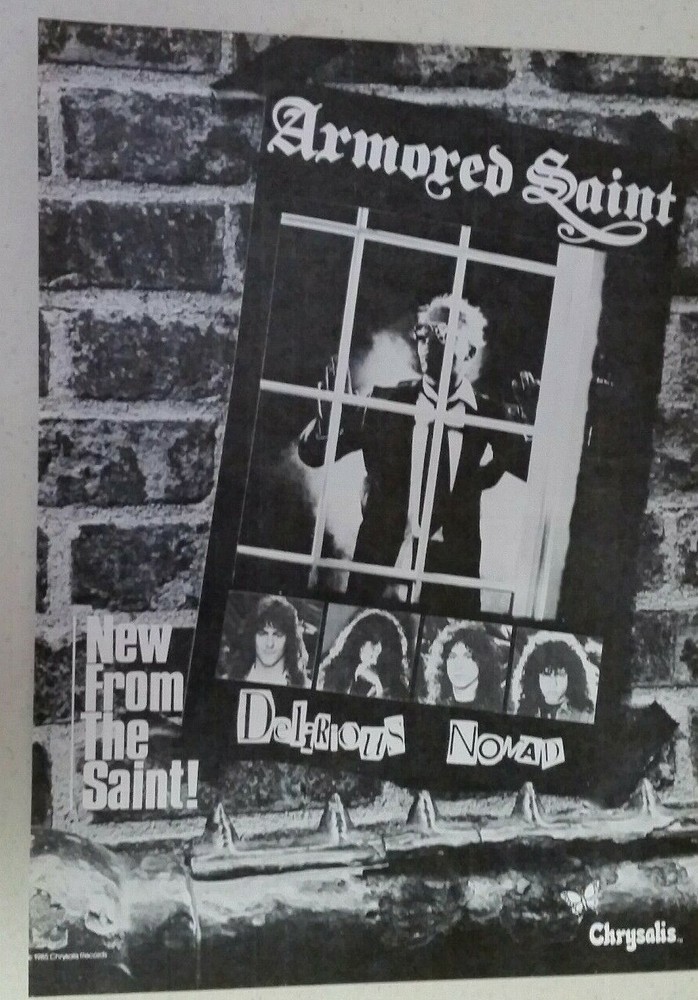 ARMORED SAINT "Delirious Nomad" ~ Vintage PRINT AD Chrysalis 1985