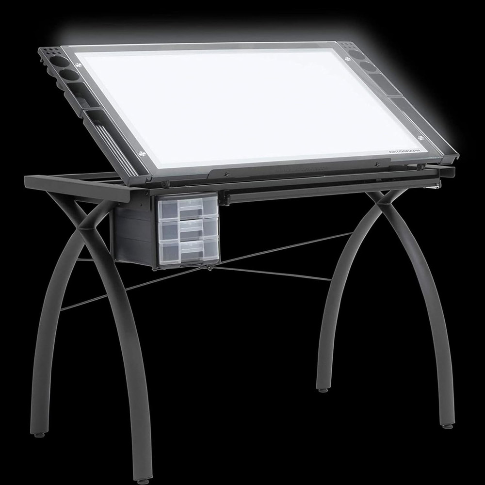 Adjustable Dimmable Light Tracing Table for Artists with Storage Solutions