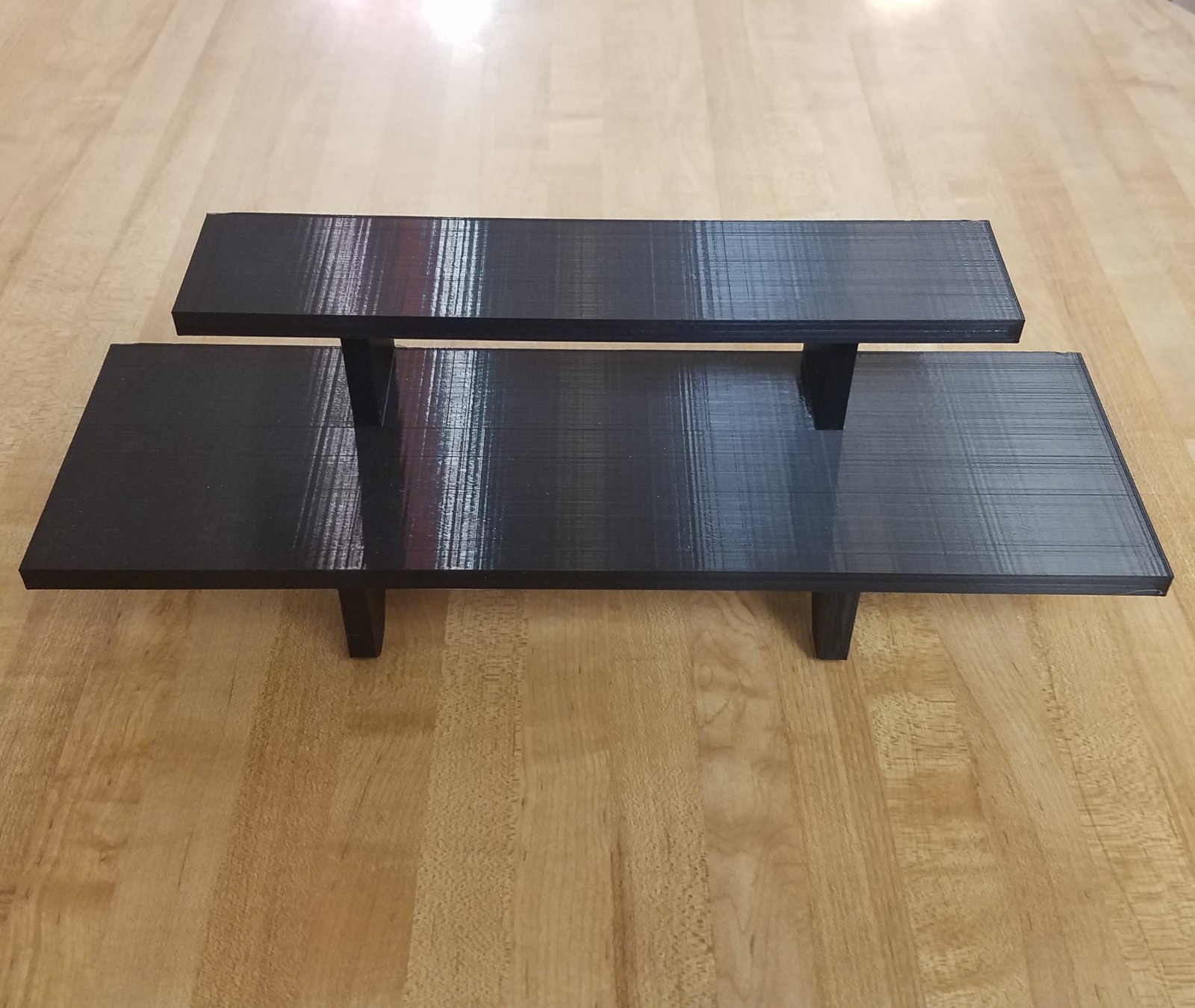 12 inch - 2-Tier Black Riser Display Stand Shelf - For Small Such as Funko Pops