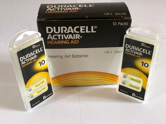 Duracell Activair Mercury Free Hearing Aid Batteries Size 10 (40-160) Exp 2028