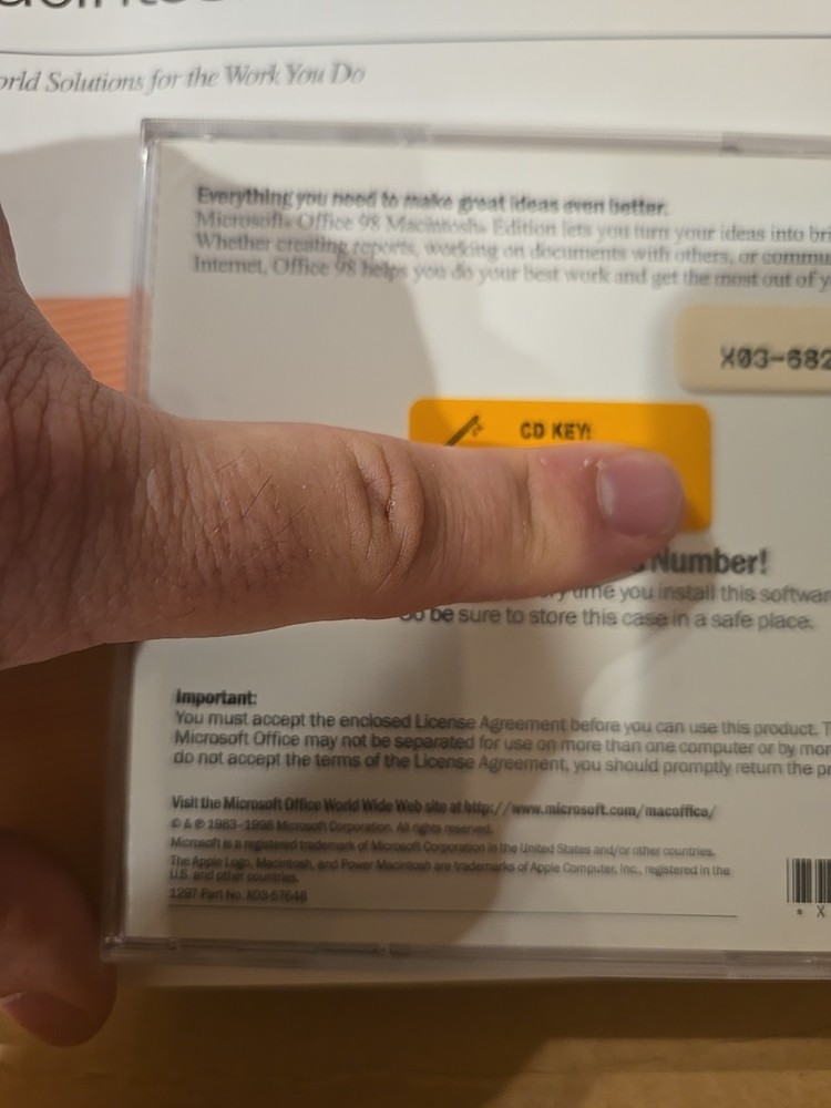 Microsoft Office 98 Macintosh Edition Complete W/Booklets - Untested