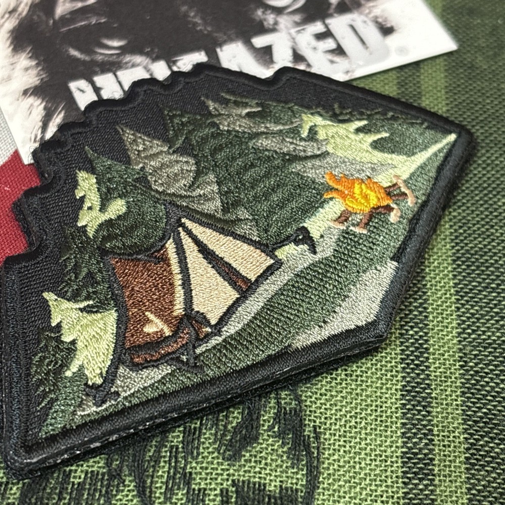 Life’s Better Outdoors Camping… Morale Patch ~3” Round Hook & loop Gear Patch