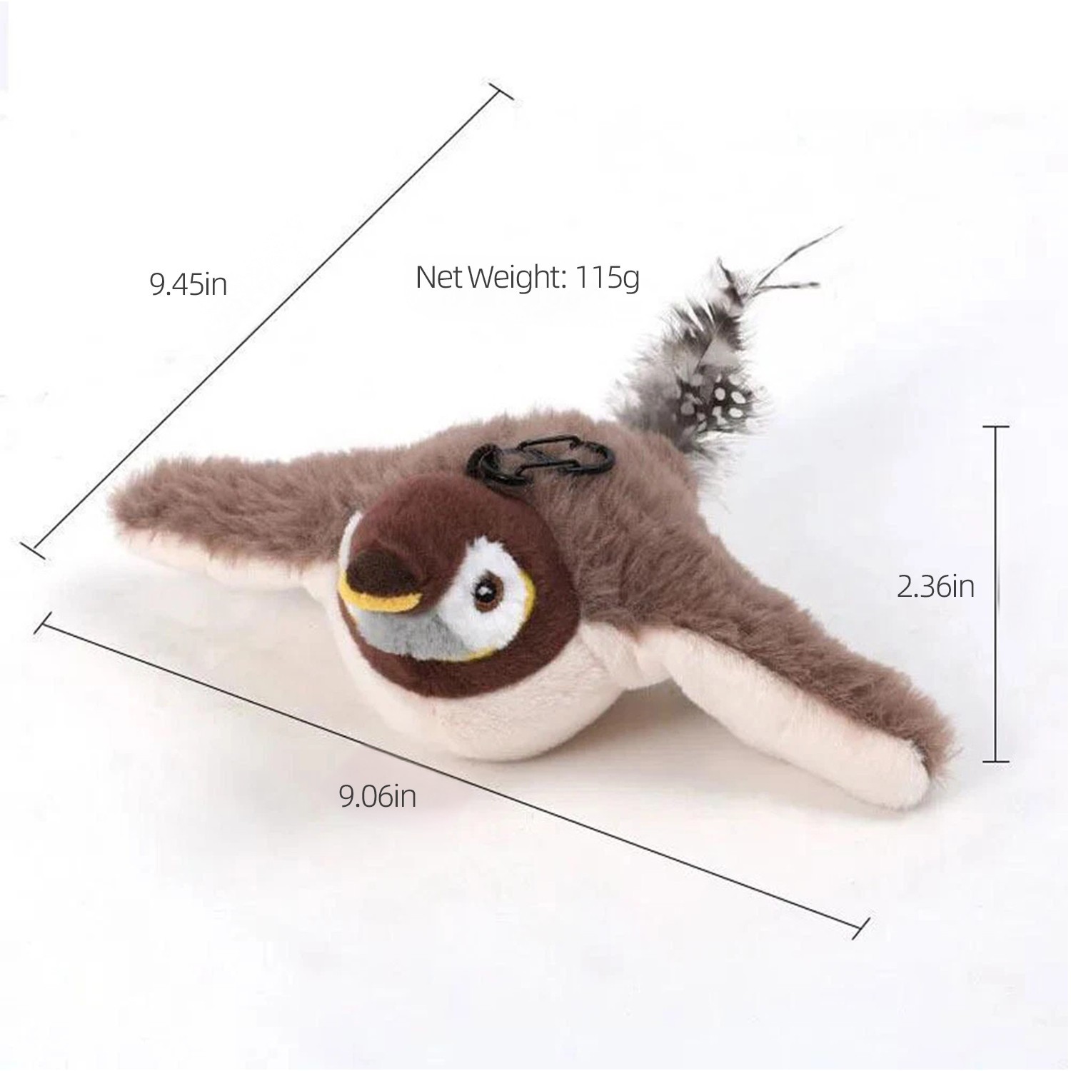 USB Interactive Flying Bird Cat Toys Electronic Pet Simulation Sparrow Toy US