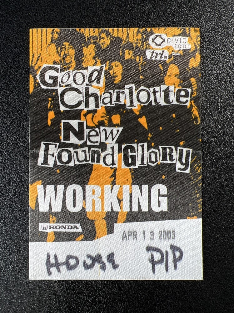 Good Charlotte New Found Glory Backstage VIP Photo Working Crew Concert Pass